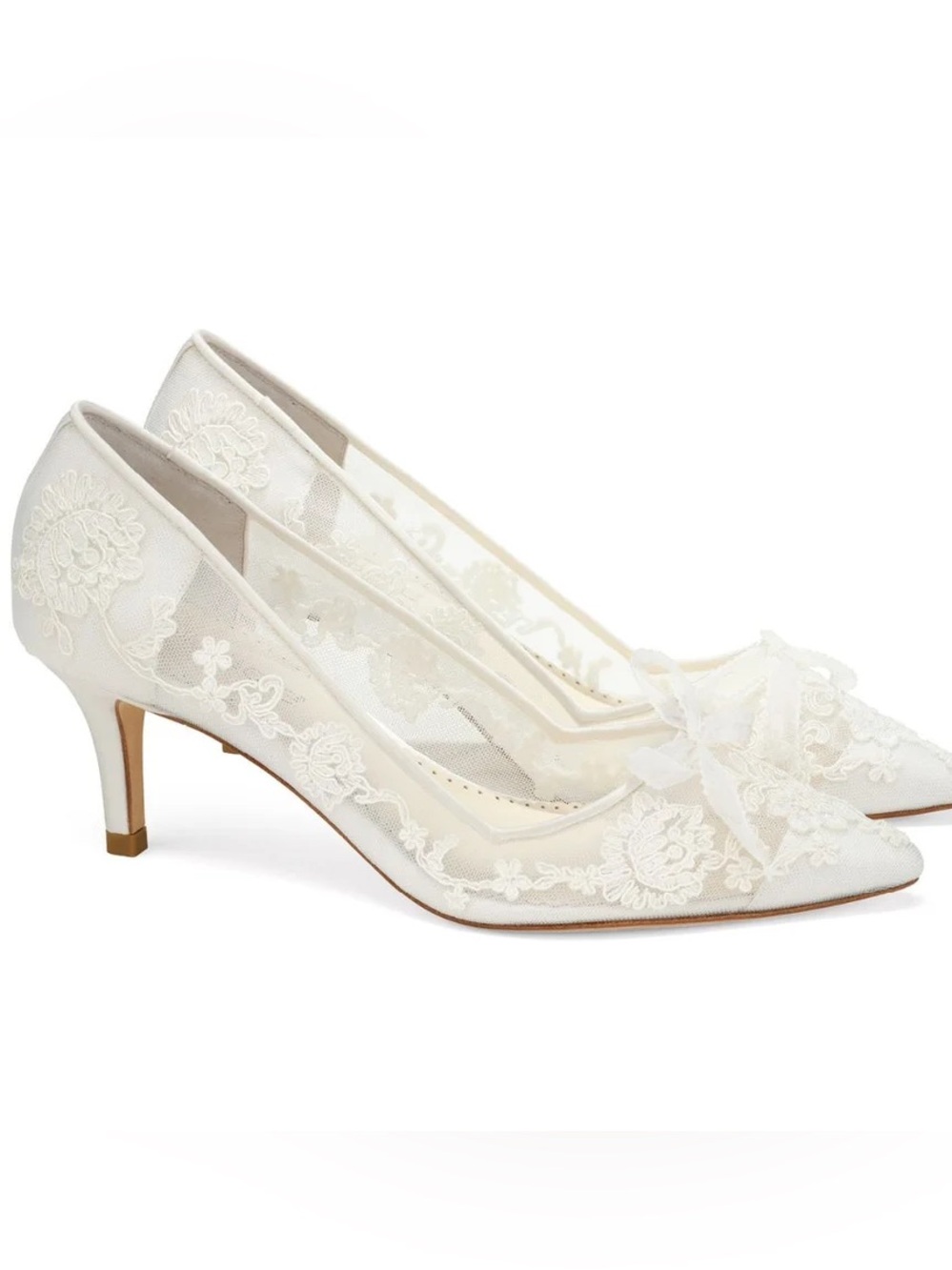 Bella Belle Monica Floral Lace Bridal Heel Ivory